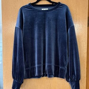 Madewell Elegant Navy Velvet/Velour Women's Crewneck Sweater Sweatshirt-M